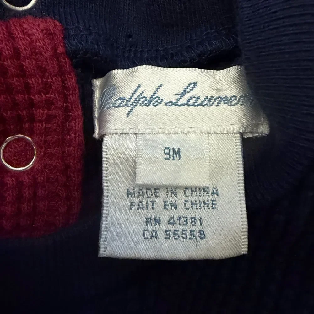 Polo by Ralph Lauren Kids One Piece - Navy and Red RL. 9 mos